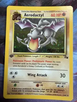 Aerodactyl (Prerelease) 01/62 Wotc Promo Holo Pokemon TCG Vintage Fossil 1st Ed - Image 1