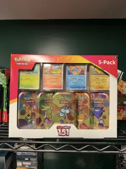3X- POKEMON TCG SCARLET & VIOLET 151 COSTCO MINI TIN 5 PACK FACTORY SEALED BOX - Image 3