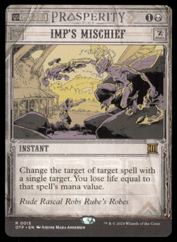 MTG Magic Outlaws of Thunder Junction Breaking News 0015 15 Imp's Mischief R - Image 1