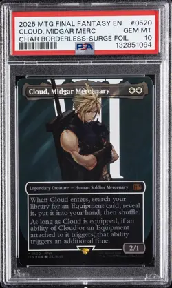 2025 MTG FINAL FANTASY #0520 CLOUD, MIDGAR MERCENARY PSA 10 - Image 1