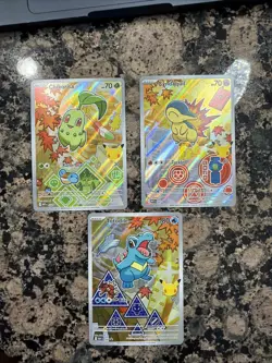 Pokemon First Partner Series 2 - Johto Starter Set Chikorita Cyndaquil Totodile - Image 1