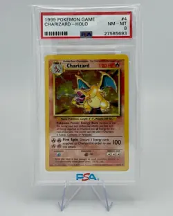 PSA 8 NM-MT 1999 Charizard Base Set Unlimited Holo Pokemon Card 4/102 🔥 - Image 2