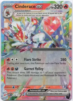 Cinderace ex 038/217 Double Rare Ascended Heroes Pokemon Near Mint - Image 1