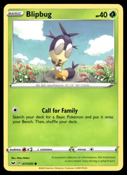 Blipbug 17/202 Pokemon Card Sword & Shield Common 40 HP Near Mint CI - Image 1
