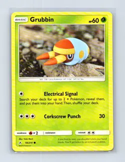 Grubbin 18/214 Common Unbroken Bonds Pokemon Lightly Played - Image 1
