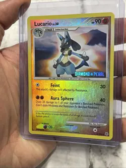 Pokemon Diamond & Pearl Lucario Reverse Holo Stamped 6/130 Pokemon Card LP+ 2007 - Image 2