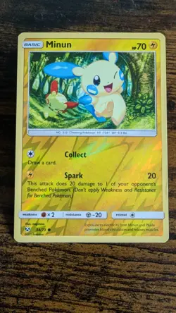 Pokemon - Minun 34/73 Reverse Holo (2017) - Image 1