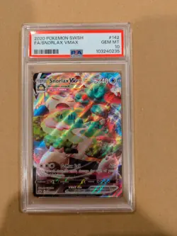 2020 Pokemon Sword & Shield Snorlax VMAX Full Art 142/202 PSA 10 Gem Mint - Image 1