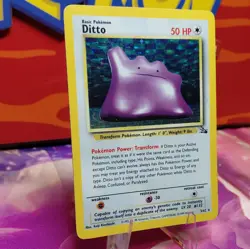Pokemon TCG Ditto Fossil 3/62 Holo Rare 50 MP English 1999 WotC Vintage - Image 3