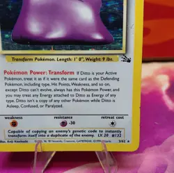 Pokemon TCG Ditto Fossil 3/62 Holo Rare 50 MP English 1999 WotC Vintage - Image 5