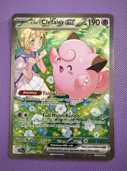 Pokemon TCG Lillie's Clefairy EX 184/159 Journey Together Illustration Rare| NM - Image 2