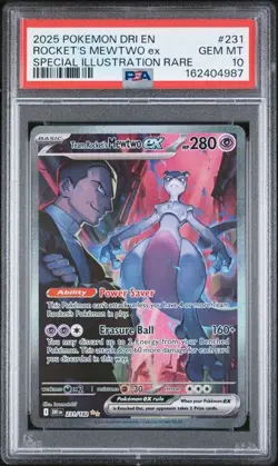 Pokemon Team Rocket's Mewtwo ex Destined Rivals SIR #231 PSA 10 Gem Mint - Image 1