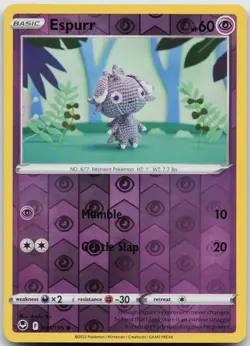 Espurr 081/195 Common Silver Tempest Pokemon Reverse Holo Lightly Played - Image 1