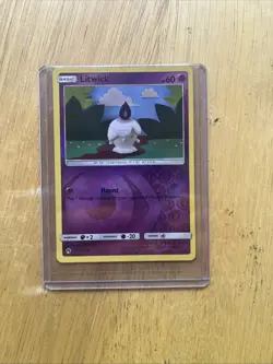 Litwick 101/214 NM Reverse Holo Asako Ito Crochet Art Lost Thunder Pokemon Card - Image 1