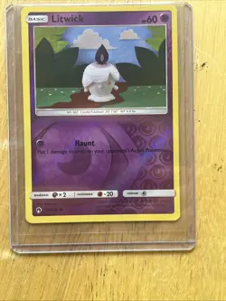 Litwick 101/214 NM Reverse Holo Asako Ito Crochet Art Lost Thunder Pokemon Card - Image 3