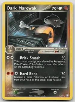 Pokemon Dark Marowak - 7/109 (EX Team Rocket Returns) Rare Deck Excl. 007/109 LP - Image 1