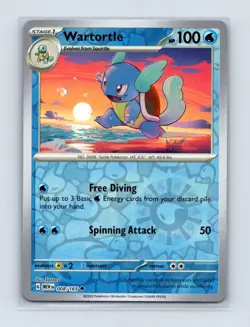 Wartortle 008/165 Uncommon 151 Pokemon Reverse Holo Near Mint - Image 1