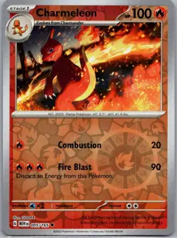 Charmeleon 005/165 Uncommon 151 Pokemon Reverse Holo Near Mint - Image 1