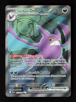 Team Rocket's Crobat ex 217/182 Ultra Rare Destined Rivals Pokemon Near Mint - Image 1