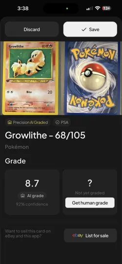 Growlithe Neo Destiny 68/105 1st Edition Ai graded 8.7 NM - Image 5
