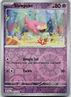 SLOWPOKE 57/142 COMMON STELLAR CROWN POKEMON REVERSE HOLO NEAR MINT - Image 1