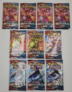 Pokemon TCG - Battle Styles SWSH05 - Loose Booster Pack Lot x10 - Image 1