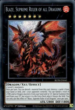 Blaze, Supreme Ruler of all Dragons-Secret Rare - 1st Edition - BLTR-EN045 - ... - Image 1
