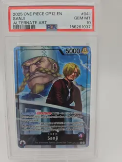 One Piece OP12 Sanji Alternate Art OP12-041 PSA 10 Gem Mint - Image 1