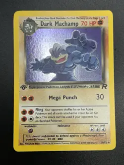 DARK MACHAMP Pokemon Card - WOTC - 1st Edition - Team Rocket - 10/82 HOLO NM (A) - Image 4
