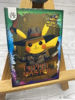 Pikachu as Puppet Master Cosplay Non- Pokemon Pop Culture Fan Art Card - Image 3