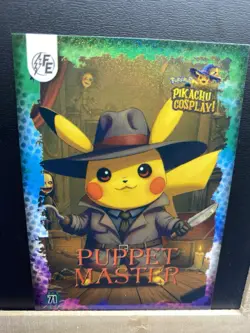 Pikachu as Puppet Master Cosplay Non- Pokemon Pop Culture Fan Art Card - Image 5