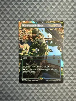 MTG Waterlogged Grove #0116 Foil Borderless Rare UB: Assassin’s Creed (ACR) - Image 1