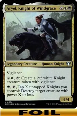 1x - Aryel, Knight of Windgrace - FOIL #336 - Commander Masters - CUC NM MTG - Image 1