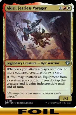 1x - Akiri, Fearless Voyager - FOIL #335 - Commander Masters - CUC NM MTG - Image 1