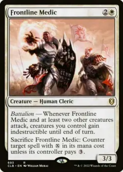 X 1 Frontline Medic NM Baldur's Gate CLB 693 MTG Magic The Gathering - Image 1