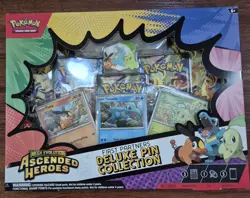 Pokemon Ascended Heroes Lot Mega Emboar ex Feraligatr ex Deluxe Pin Collection - Image 1