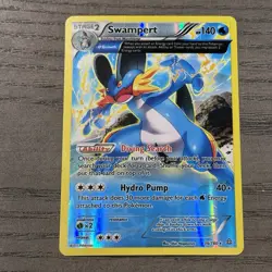 Pokemon TCG Swampert Alpha 36/160 XY Primal Clash Reverse Holo HP to DMG Damaged - Image 1