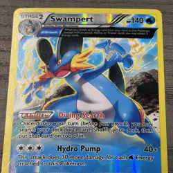 Pokemon TCG Swampert Alpha 36/160 XY Primal Clash Reverse Holo HP to DMG Damaged - Image 2