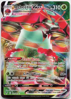Orbeetle VMAX 021/185 Holo VMAX Rare Vivid Voltage Pokemon Near Mint - Image 1