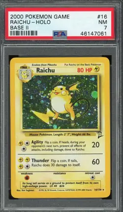 2000 Pokemon - Raichu Holo PSA 7 - Image 1
