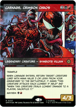 Carnage, Crimson Chaos (Borderless) Foil - 0227 - Marvel's Spider-Man MTG NM/M - Image 1