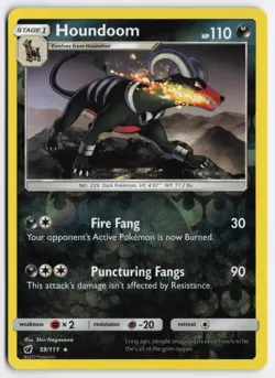 Houndoom 59/111 Rare Crimson Invasion Pokemon Reverse Holo Lightly Played - Image 1
