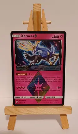 Xerneas ◇ 144/214 Prism Star Rare Lost Thunder Pokemon Holo LP - Image 1