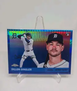 2025 Topps Chrome Platinum Dillon Dingler Blue Prism Refractor RC #292 Tigers - Image 1