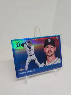 2025 Topps Chrome Platinum Dillon Dingler Blue Prism Refractor RC #292 Tigers - Image 2