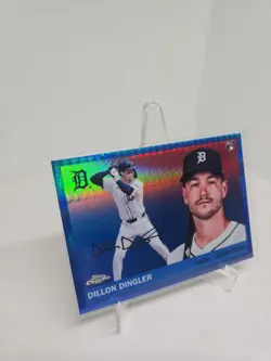 2025 Topps Chrome Platinum Dillon Dingler Blue Prism Refractor RC #292 Tigers - Image 3