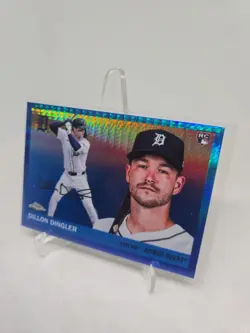 2025 Topps Chrome Platinum Dillon Dingler Blue Prism Refractor RC #292 Tigers - Image 4