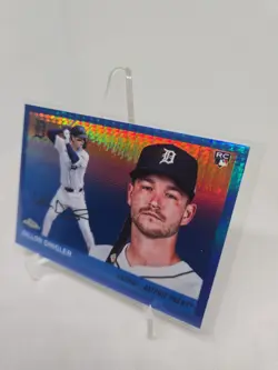 2025 Topps Chrome Platinum Dillon Dingler Blue Prism Refractor RC #292 Tigers - Image 5