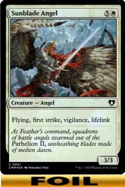 1x - Sunblade Angel - FOIL #61 - Commander Masters - CUC NM MTG - Image 1