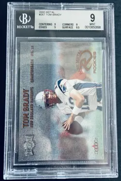 2000 Fleer Metal Tom Brady RC Rare Metal Rookies #267 BGS 9 Patriots 🔥PSA 9 - Image 1